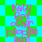 Pixelated text 'Katy Perry other people' repeats in pink on a green and cyan checkered background with diamond shapes.