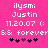 Pixelated pink background with white text and dark purple hearts, showing two identical static frames side-by-side.