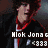 Pixelated collage of four celebrity-themed buddy icons with text labels and emoticons, featuring close-ups and group shots in a