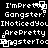 Pixelated white text on black background repeats phrases with small square graphic elements in a