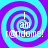 Four identical spiral patterns in cyan and purple with white text reading "I am r@ndome!" arranged in a on a solid background