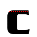 Six black 'C' shapes on gray background with red dot patterns filling from top-left to bottom-right across frames.