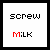 Animated sequence of pixelated text and a water bottle image changing across frames.