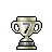 Pixel art trophy with two handles, silver base, and camouflage-patterned body featuring green, brown, and beige tones.