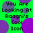 Green background with purple and blue circular shapes and repeated black text reading "You Are Looking At Raagni's Cool Icon" in pixelated font.