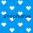 Blue background with white pixelated hearts and repeated dark blue text reading "Stephanie" in a pattern
