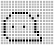 Two side-by-side pixel grids display black-and-white icon variations with distinct shapes and patterns.