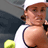 Pixelated static image of a cartoon tennis player in mid-action with a yellow ball, wearing white and brown attire against a dark background.