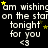 Black background with repeated white text 'am wishing on the star tonight for you <3' and yellow stars, some text and stars animate in sequence.