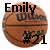 Pixelated circular icon with brown and orange tones, featuring black text 'Emily' at top and '#21' at bottom.