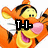 Tigger from Winnie the Pooh in a pixelated animation with changing text overlays on his face.