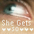 A close-up of a human eye with tears, accompanied by text and heart symbols changing across frames.