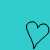 Six heart-shaped icons arranged in two on a cyan background, each with distinct text labels below or above