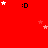Red background with scattered white and pink stars and multiple black :D smiley faces in a static arrangement.
