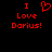 Red pixelated text and heart symbol on black background with two identical side-by-side layouts.