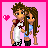 Pixel art contact sheet showing six frames of an animated icon featuring two cartoon characters embracing against a pink background with heart symbols and text reading "Opposites Attract" in the final frame.