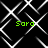 Green text 'Sara' appears four times over a black background with white geometric lines forming interconnected diamond shapes.