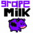 Pixelated image with purple text 'GROPE' above black text 'MILK' and a purple cartoon pig below.