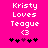 Pixelated text on bright pink background with heart symbols and emoticon, showing animation change in one symbol.