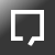 White speech bubble outline on dark gray gradient background with pixelated edges and a small tail pointing downward-right.