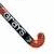 A contact sheet of seven animated frames showing a field hockey stick with text and small symbols changing across frames on a white background.