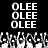 Black background with white text "OLEE" repeated three times in two above a pixelated grayscale crowd scene