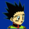 Two side-by-side pixelated anime-style character portraits with distinct expressions and background colors.
