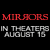 A pixelated movie poster-style image with red and white text on a black background, featuring a distorted face on the right side.