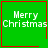 Green square icon with white text 'Merry Christmas' and red border, featuring a small red heart in top-right corner and red star-like symbol in bottom-right corner.