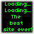 Green pixelated text on black background reads 'Loading... Loading... The best site ever!' with slight variations in text rendering across four views.