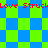 Pixelated green and blue diamond-patterned background with red text reading "Love Struck" repeated across the image.