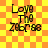 Yellow and orange checkered background with four identical text blocks reading 'Love The Zer0' in pixelated font.