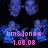 Pixelated icon with blue and purple abstract shapes on black background, pink text reading 'hm&Jona c' above '1.08.08'.