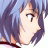 Pixelated anime-style character face with blue hair and white eyes on left, next to black background with silver text "Anime IM" above smaller cursive "COM" on right.
