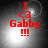 Red text reading "I <3 Gabby !!!" on a grayscale background with shifting light effects.