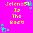 Yellow text on bright pink background reads "Jelena3 Is The Best!" with cyan square outlines at corners and edges.
