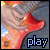 A 2-frame contact sheet showing a pixelated animation of red high-heeled shoes with visible ankle and leg details, featuring the word 'play' in blue text at the bottom right corner of each frame.