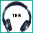 Black over-ear headphones with blue accents on white background; text "THIS REMINDS OF you" appears above, followed by multiple iterations of the word "you" with green sparkles beneath it.
