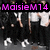Animated icon shows group of people in formal and casual attire with text overlays 'MaisieM14', 'loves', and 'Direction' in various colors.
