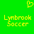 Green background with yellow pixelated text 'Lymbrook Soccer' and a yellow pixelated heart symbol above the text.