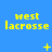 Blue background with yellow text 'west lacrosse' repeated in three , each containing three instances of the text