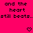Pixelated text on bright pink background with two heart symbols below.