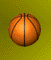 Three sports balls displayed on a yellow background: an orange basketball with black lines, a black-and-white soccer ball, and a white volleyball with gray seams.