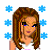 Pixelated cartoon-style contact sheet showing multiple frames of an animated buddy icon with a female character, winter clothing items, and text elements about seasonal transition.