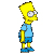 Yellow-skinned cartoon character in blue shirt and shorts walking through multiple poses with changing facial expressions.