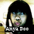 Pixelated static image of a person with long black hair holding an object near their face, text below reads 'Anja Doo' in white block letters.