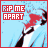 identical animated frames showing a person in a light blue suit with red splatters on the face and chest, text 'RIP ME APART' in bold red letters at top left