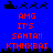 Pixelated blue background with red text and black silhouettes of reindeer pulling a sleigh, showing two animation states where the sleigh's position shifts slightly left to right.