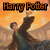 Pixelated image of a character with outstretched arms against an orange sky, text above reads 'Harry Potter And The Deathly Hallows' in brown block letters.