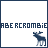Pixelated blue text 'ABERCROMBIE' spans horizontally across white background with a small pixelated animal figure below on the left side.